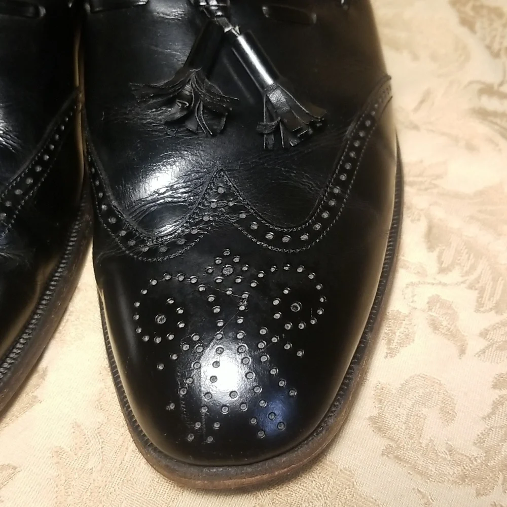 Vintage Florsheim imperial,Black Western Style Men's oxfords,dress shoe.